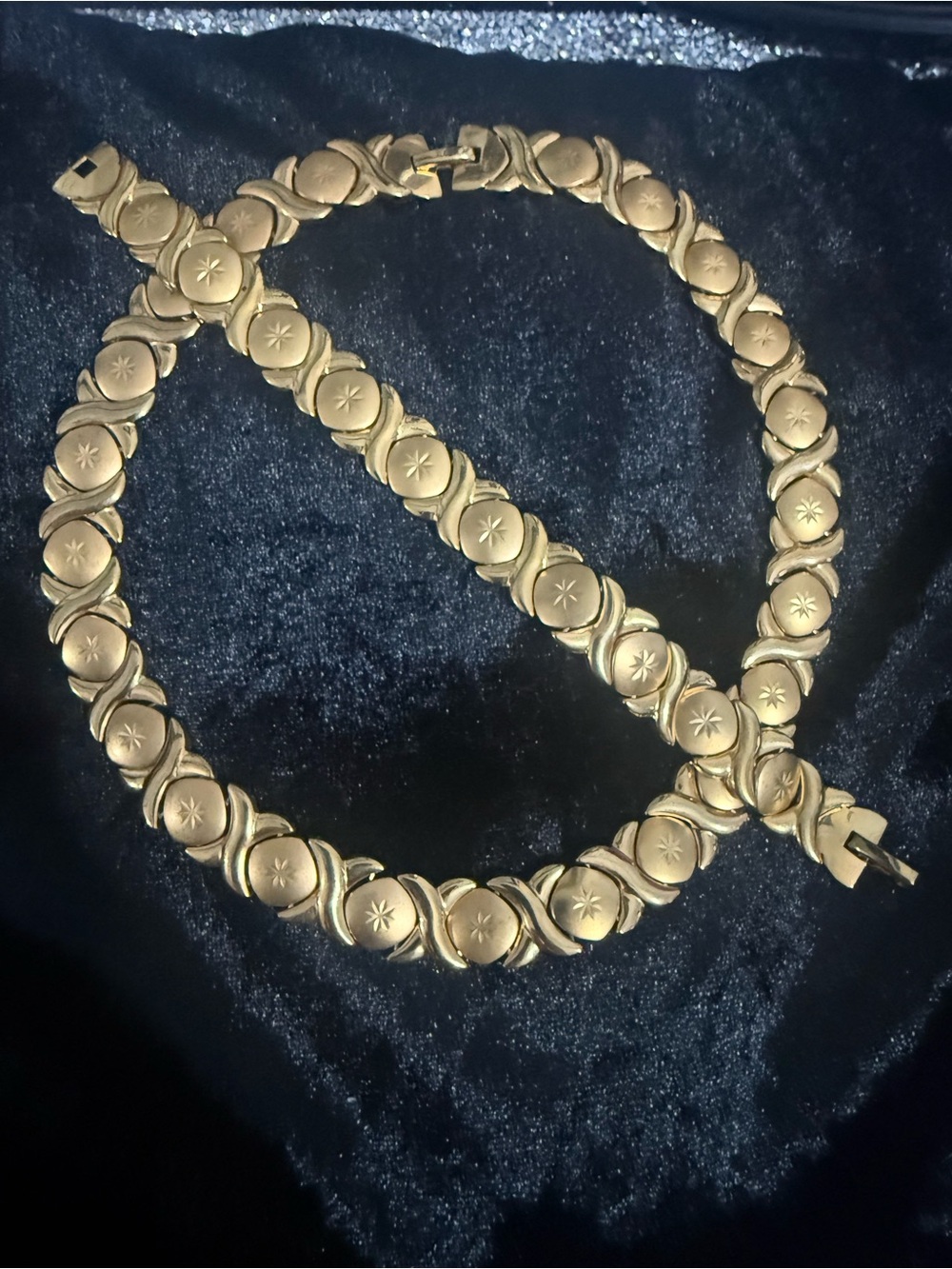Stussy Gold Star Medallion Link Necklace